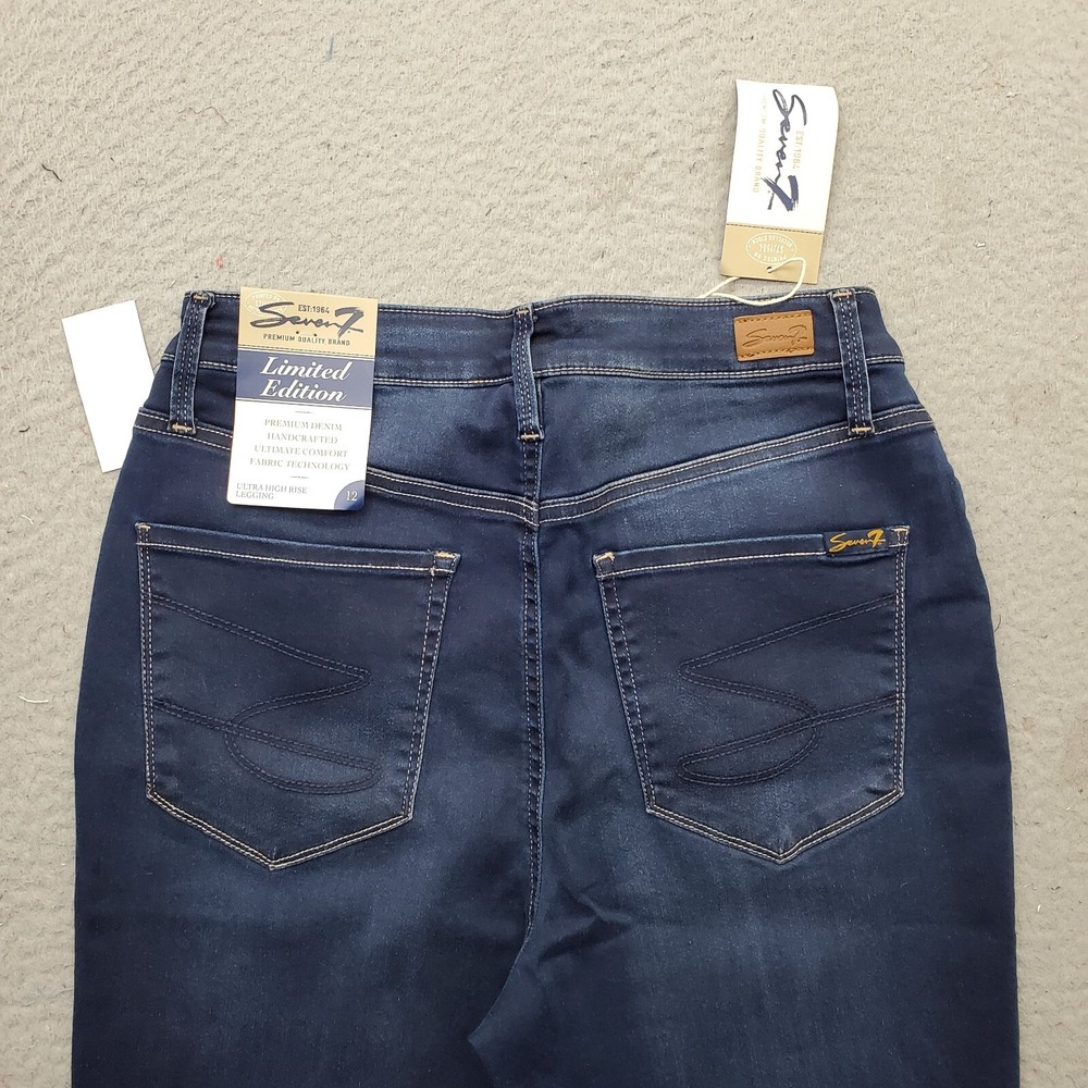 Seven7 Legging Jeans Women 12 Blue Denim Cotton Ultra High Rise Ultimate Comfort - Picture 10 of 10